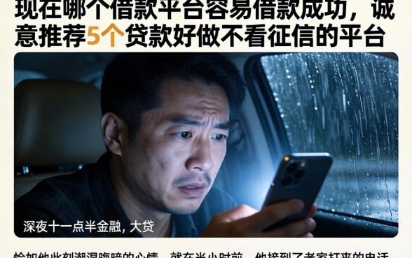 现在哪个借款平台容易借款成功，诚意推荐5个贷款好做不看征信的平台