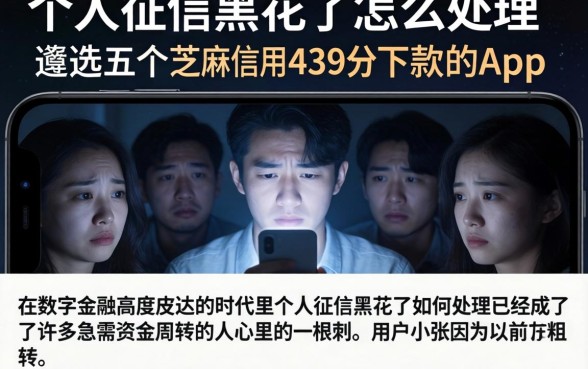 个人征信黑花了怎么处理，遴选五个芝麻信用439分下款的app