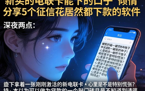 新买的电联卡能下的口子，倾情分享5个征信花居然都下款的软件