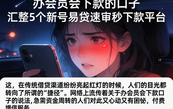 办会员会下款的口子，汇整5个新号易贷速审秒下款平台