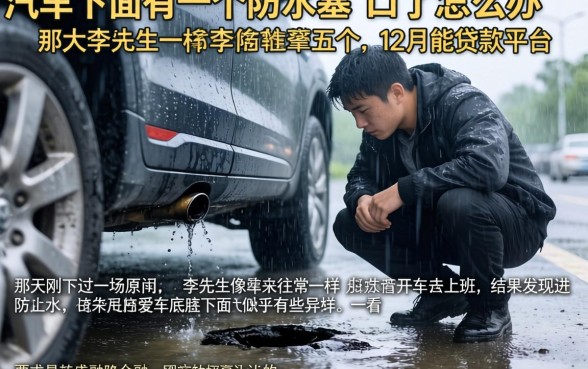 汽车下面有一个防水塞的口子怎么办，枚举五个12月能贷款的平台