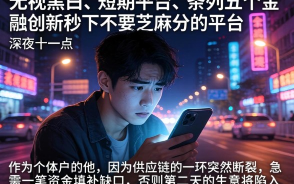 无视黑白的短期平台，条列五个金融创新秒下不要芝麻分的平台