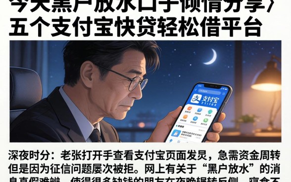 今天黑户放水口子，倾情分享五个支付宝快贷轻松借平台