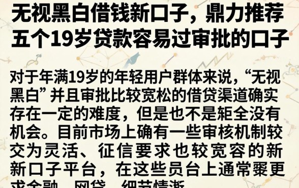 无视黑白借钱新口子，鼎力推荐五个19岁贷款容易过审批的口子