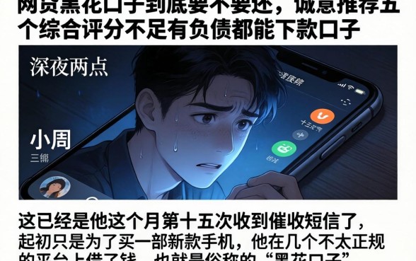 网贷黑花口子到底要不要还，诚意推荐五个综合评分不足有负债都能下款口子