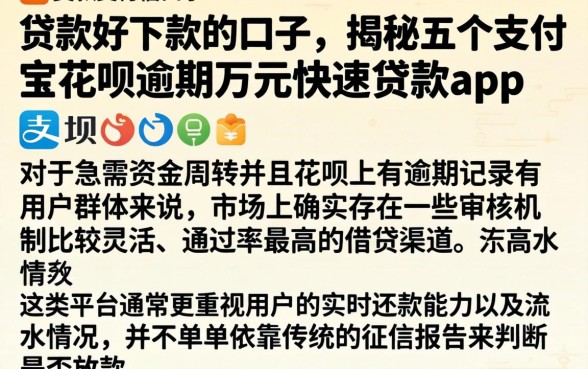 贷款好下款的口子，揭秘五个支付宝花呗逾期万元快速贷款app