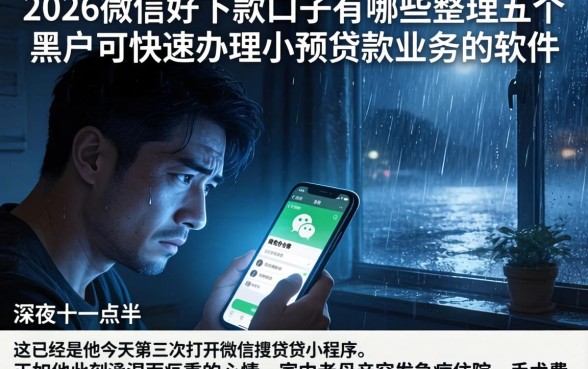 2026微信好下款的口子有哪些，整理五个黑户可快速办理小额贷款业务的软件