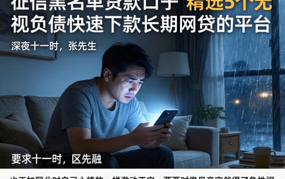 征信黑名单贷款口子，精选5个无视负债快速下款长期网贷的平台