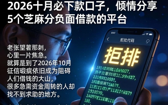 2026十月必下款口子，倾情分享5个芝麻分负面借款的平台