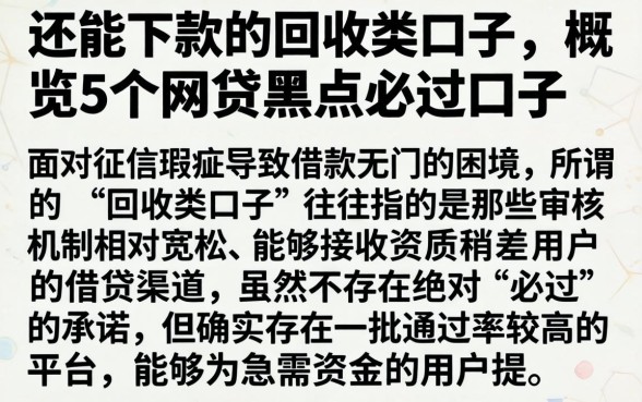 还能下款的回收类口子，概览5个网贷黑户必过口子