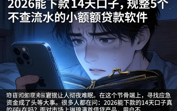 2026能下款的14天口子，规整5个不查流水的小额度贷款软件