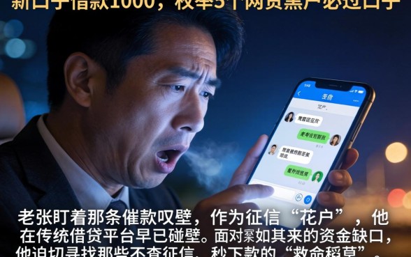 新口子借款1000，枚举5个网贷黑户必过口子