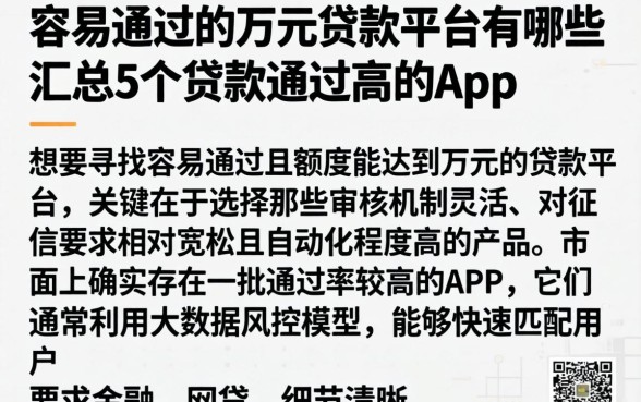 容易通过的万元贷款平台有哪些，汇总5个贷款通过高的app