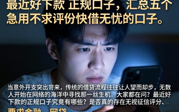 最近好下款的正规口子,汇总五个急用不求评分快借无忧的口子