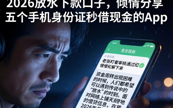 2026放水下款的口子，倾情分享五个手机身份证秒借现金的app