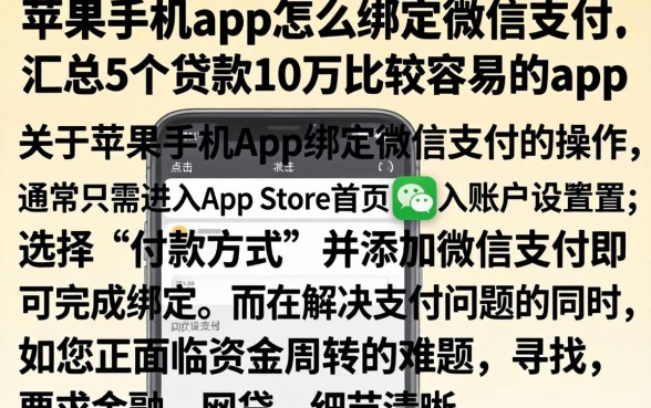 苹果手机app怎么绑定微信支付，汇总5个贷款10万比较容易的app