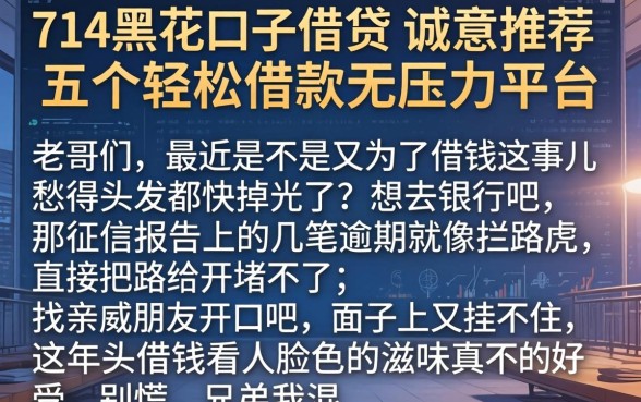 714黑花口子的借贷，诚意推荐五个轻松借款无压力平台