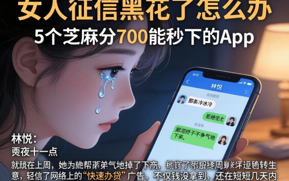 女人征信黑花了怎么办，条列5个芝麻分700能秒下的app