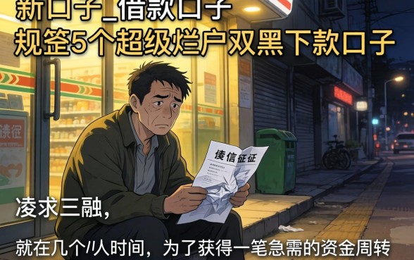 新口子_借款口子,规整5个超级烂户双黑下款口子
