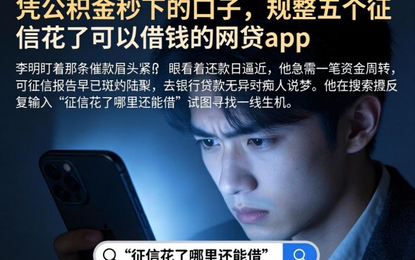 凭公积金秒下的口子，规整五个征信花了可以借钱的网贷app
