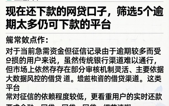 现在还下款的网贷口子，筛选5个逾期太多仍可下款的平台