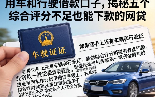 用车和行驶证借款的口子，揭秘五个综合评分不足也能下款的网贷