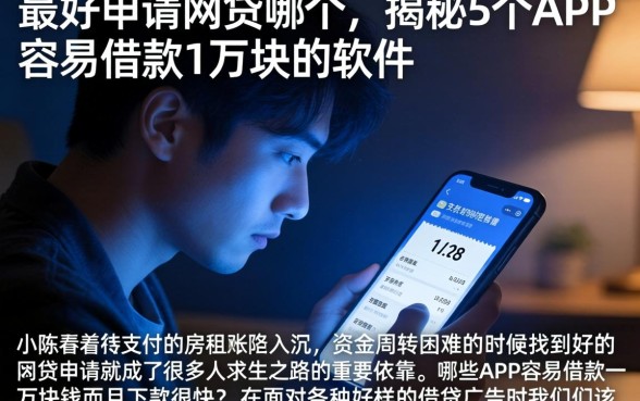 最好申请网贷哪个，揭秘5个APP容易借款1万块的软件
