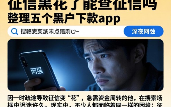 征信黑花了能查征信吗，整理五个黑户下款app