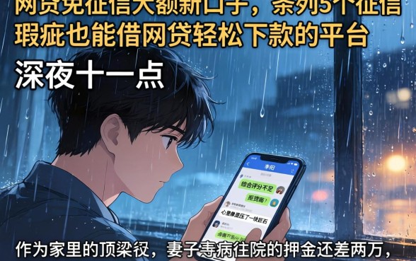 网贷免征信大额新口子，条列5个征信瑕疵也能借网贷轻松下款的平台