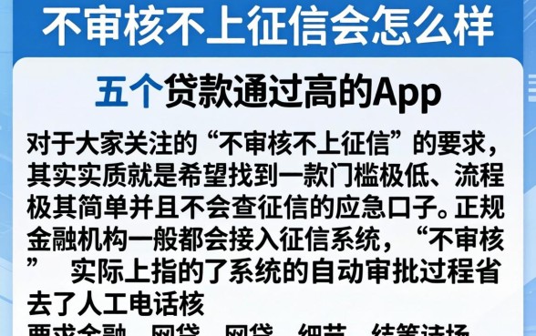 不审核不上征信会怎么样，详细阐述五个贷款通过高的app