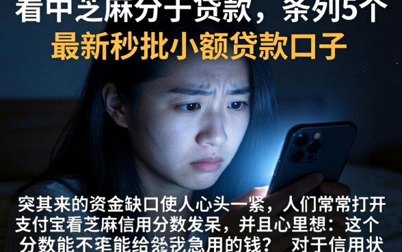 看中芝麻分的贷款，条列5个最新秒批小额贷款口子