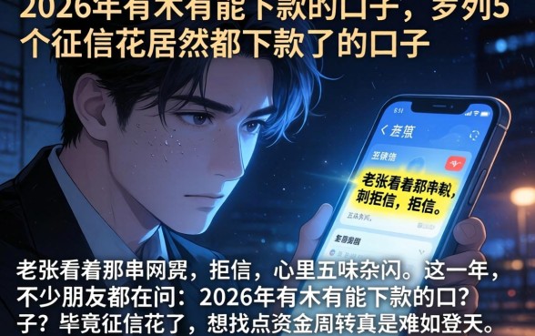 2026年有木有能下款的口子，罗列5个征信花居然都下款了的口子