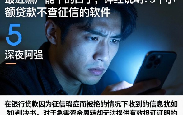 最近黑户能下的口子，详尽说明5个小额贷款不查征信的软件