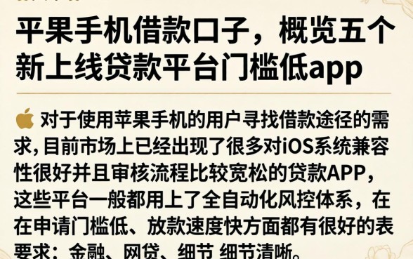 平果手机借款口子，概览五个新上线贷款平台门槛低app