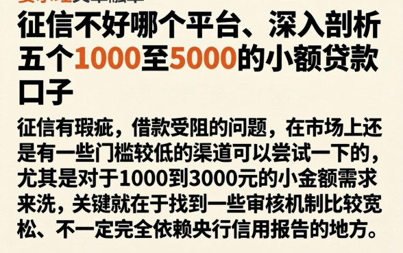 征信不好哪个平台，深入剖析五个1000至5000的小额贷款口子