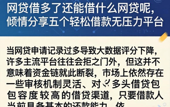 网贷借多了还能借什么网贷呢，倾情分享五个轻松借款无压力平台