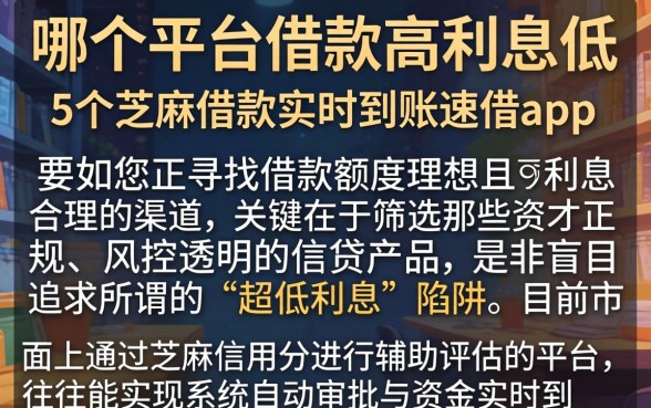 哪个平台借款高利息低，细致阐述5个芝麻借款实时到账速借app