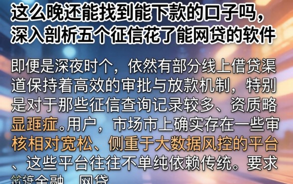 这么晚还能找到能下款的口子吗，深入剖析五个征信花了能网贷的软件