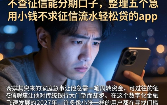 不查征信能分期口子，整理五个急用小钱不求征信流水轻松贷的app
