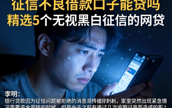 征信不良借款口子能贷吗，精选5个无视黑白征信的网贷