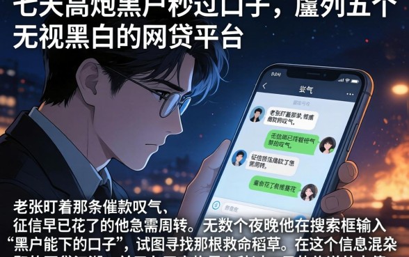 七天高炮黑户秒过口子，胪列五个无视黑白的网贷平台