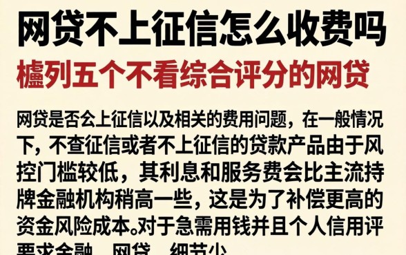 网贷不上征信怎么收费吗，胪列五个不看综合评分的网贷