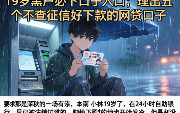 19岁黑户必下口子入口，理出五个不查征信好下款的网贷口子