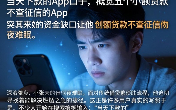 当天下款的app口子，概览五个小额贷款不查征信的app