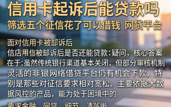 信用卡起诉后能贷款吗文章，筛选五个征信花了可以借钱的网贷平台