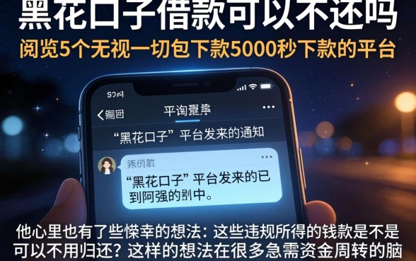 黑花口子借款可以不还吗，概览5个无视一切包下款5000秒下款的平台