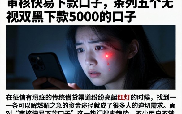审核快易下款的口子，条列五个无视双黑下款5000的口子