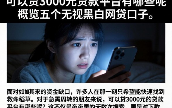 可以贷3000元的贷款平台有哪些呢，概览五个无视黑白的网贷口子