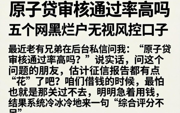 原子贷审核通过率高吗，概括五个网黑烂户无视风控口子