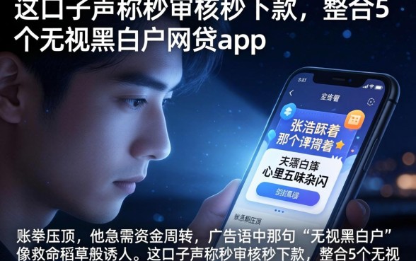 这口子声称秒审核秒下款，整合5个无视黑白户网贷app